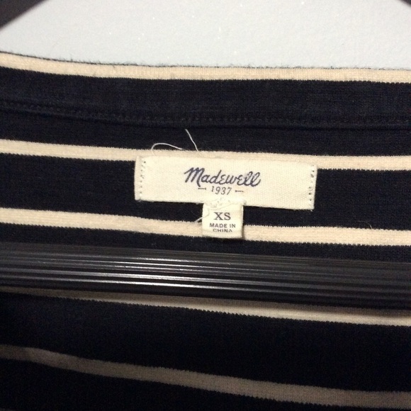 🐞 Madewell Side ZIP Slub Ponte Striped Top - Picture 6 of 7